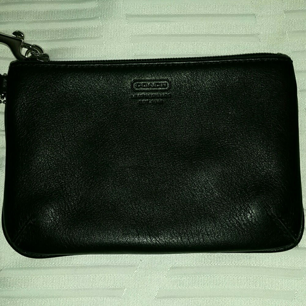 Small Genuine Coach Leather Wristlet